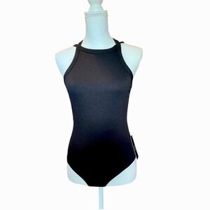 Lulus Black Backless Bodysuit Sleeveless Top Size Small Women's NWT Clubwear